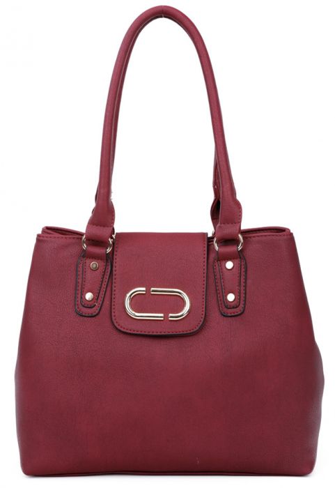 RS18002  Two Compartments Faux leather Shoulder Bag