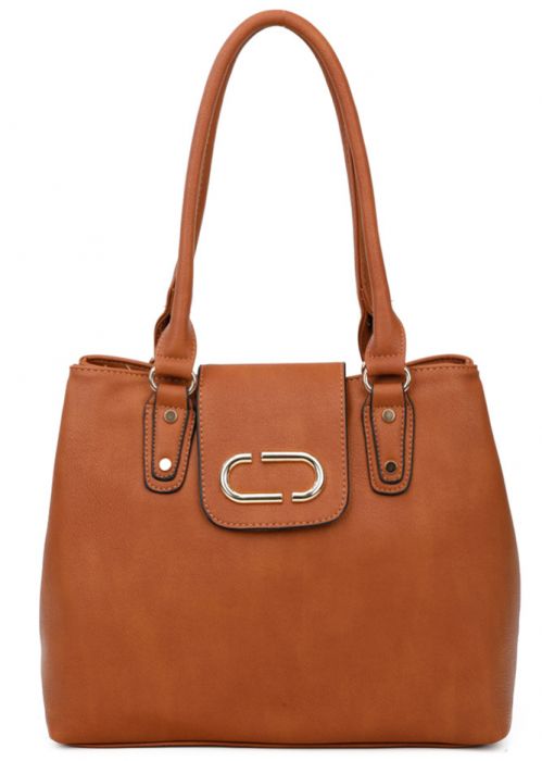 RS18002  Two Compartments Faux leather Shoulder Bag