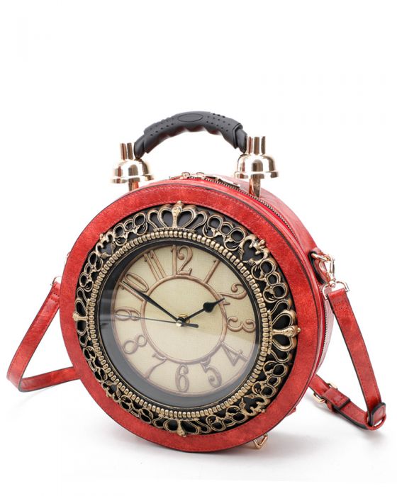 Buy Handmade Retro Shoulder Vintage Clock Brown Bag, Vegan Leather  Handcrafted Handbag, Box Shape Purse Womans Handbag Unique Clutch Bag Xmas  Online in India - Etsy