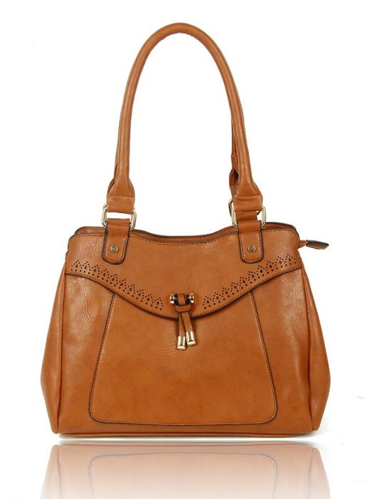 RS14129  Cut-Out Patterned Border Top-Handle Bag