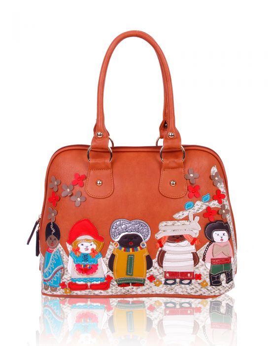 WOW91 Cartoon Character Pattern Top-Handle Handbag