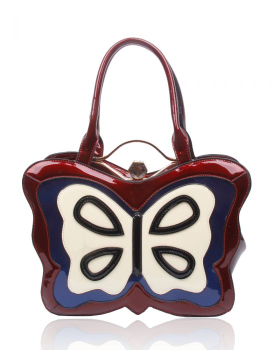 RD160443  Butterfly Shaped Patent Shoulder Bag