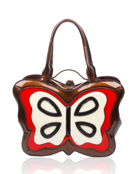 RD160443  Butterfly Shaped Patent Shoulder Bag