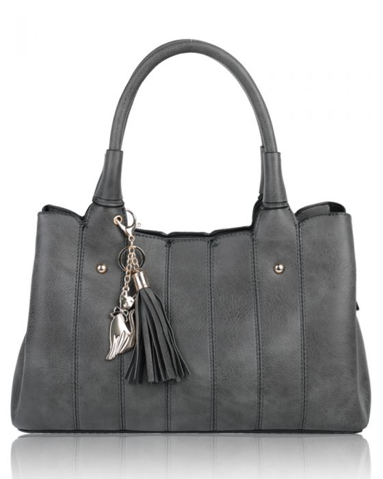 RB170853  Top-Handle Handbag With Cat & Tassel Charms