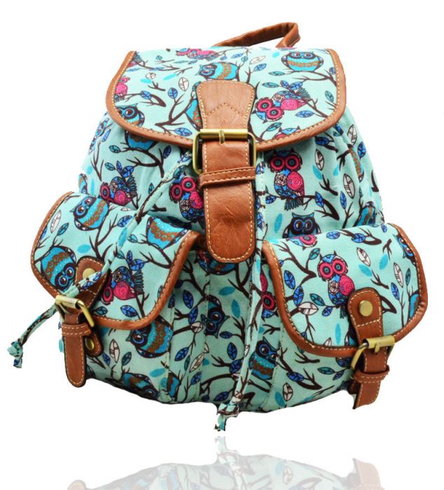 X2428B-BD  Bird Print Backpack Rucksack Bag