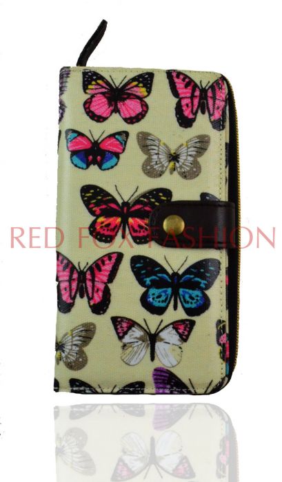 K2-Butterfly Long bifold purse wallet