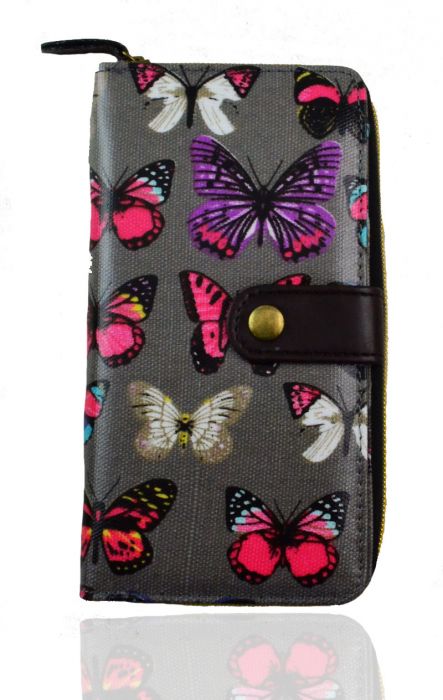 K2-Butterfly Long bifold purse wallet