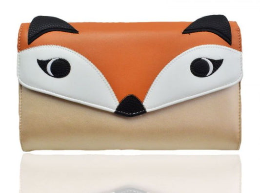 WOW1502 Fox Pattern Clutch Purse Messenger Bag