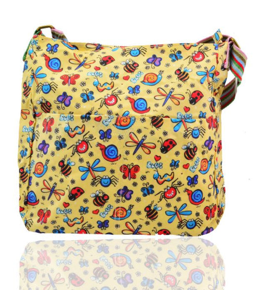 TC13001-LB  Bugs Patterned Waterproof Messenger Bag