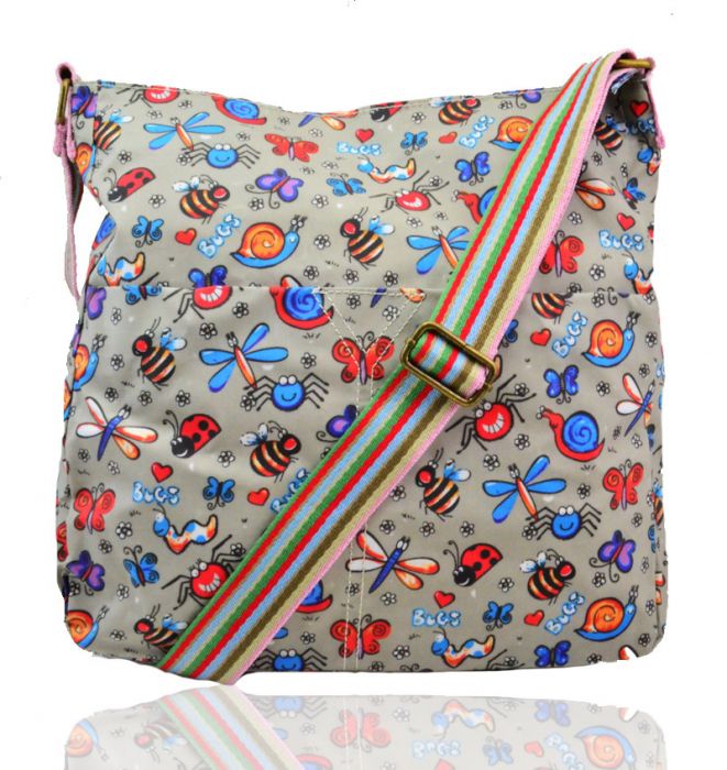 TC13001-LB  Bugs Patterned Waterproof Messenger Bag