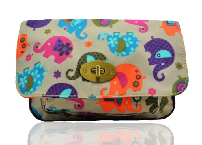 TC6060-EL elephant prints waterproof small satchel crossbody saddle shoulder bag