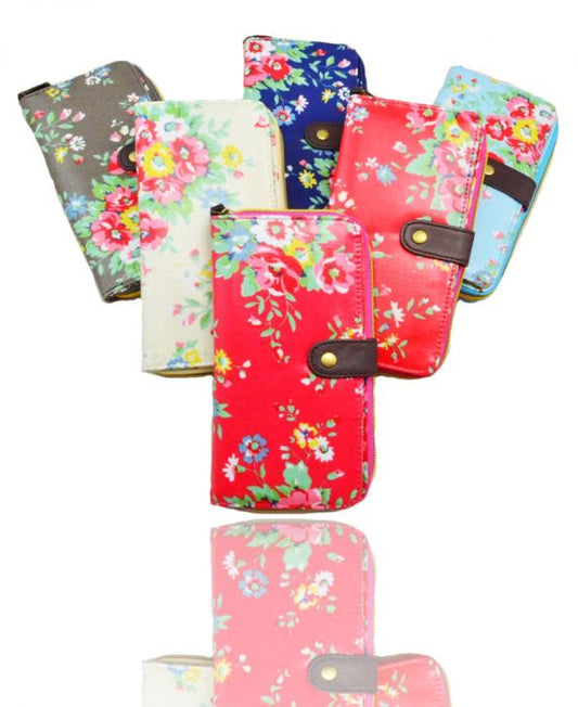 K2-Floral Long bifold purse wallet