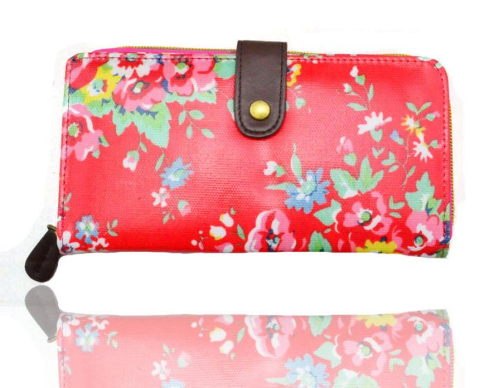 K2-Floral Long bifold purse wallet