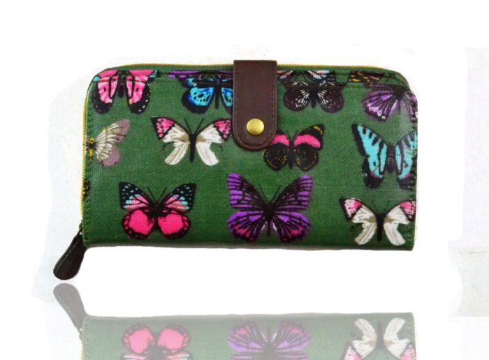 K2-Butterfly Long bifold purse wallet