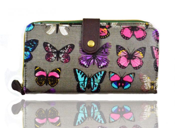 K2-Butterfly Long bifold purse wallet