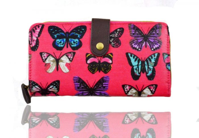 K2-Butterfly Long bifold purse wallet