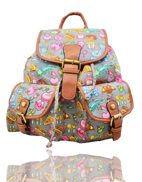 X2428-E  Cartoon Print Backpack Rucksack Bag