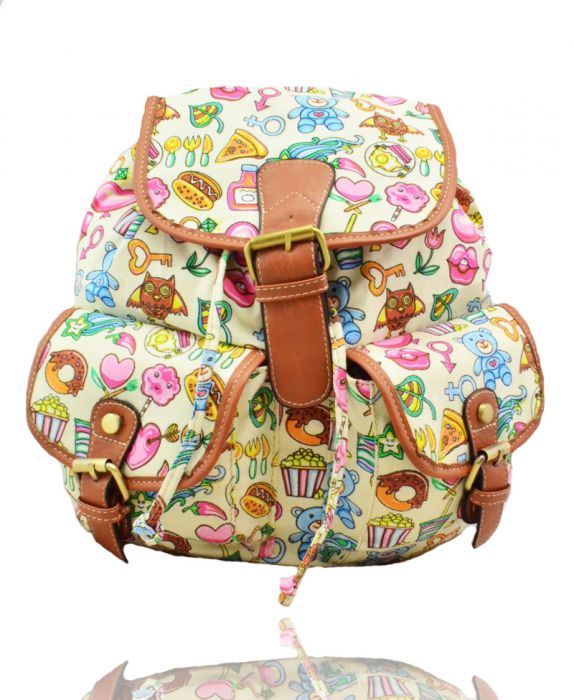 X2428-E  Cartoon Print Backpack Rucksack Bag