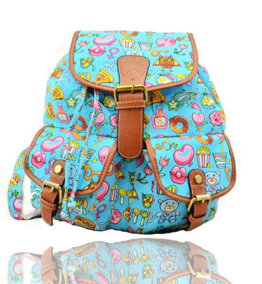 X2428-E  Cartoon Print Backpack Rucksack Bag