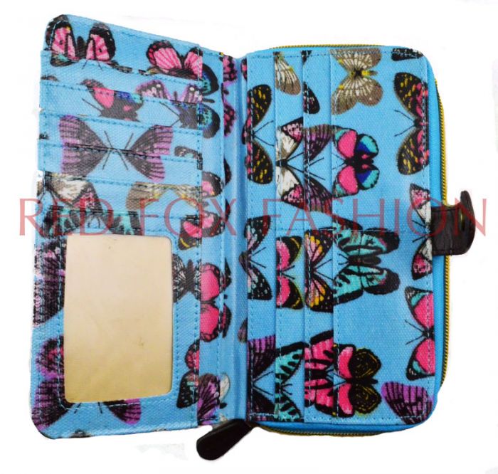 K2-Butterfly Long bifold purse wallet