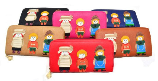 RF686601 - 1 Zip around People Doll Long Purse Wallet