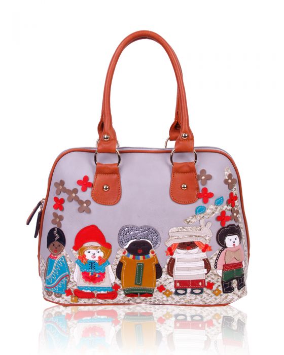 WOW91 Cartoon Character Pattern Top-Handle Handbag