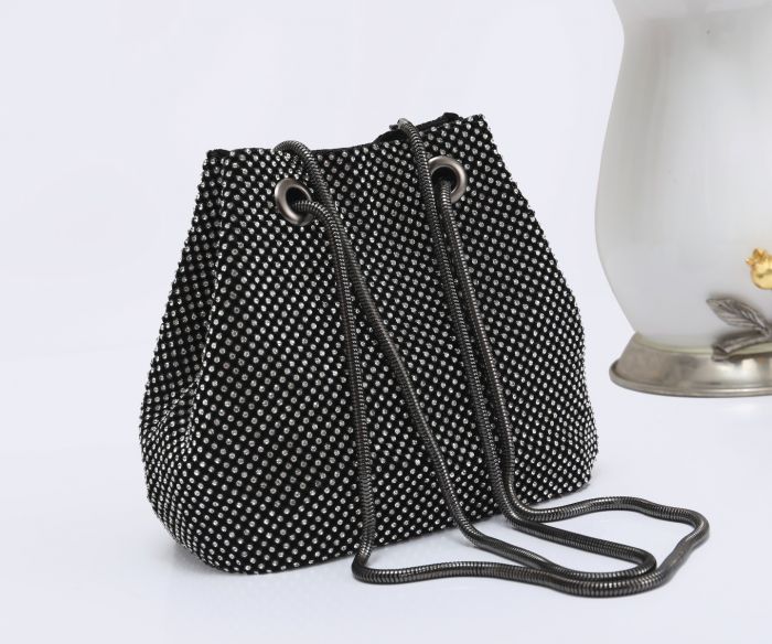 RX1806  Diamante Drawstring Style Clutch Bag