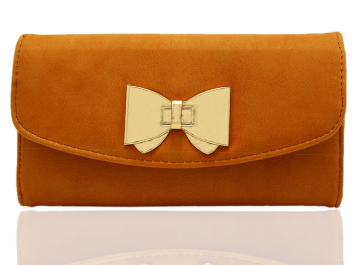 P1402 LARGE SIZE BOW BOWTIE CLASP Functional Evening Clutch Purse Wallet