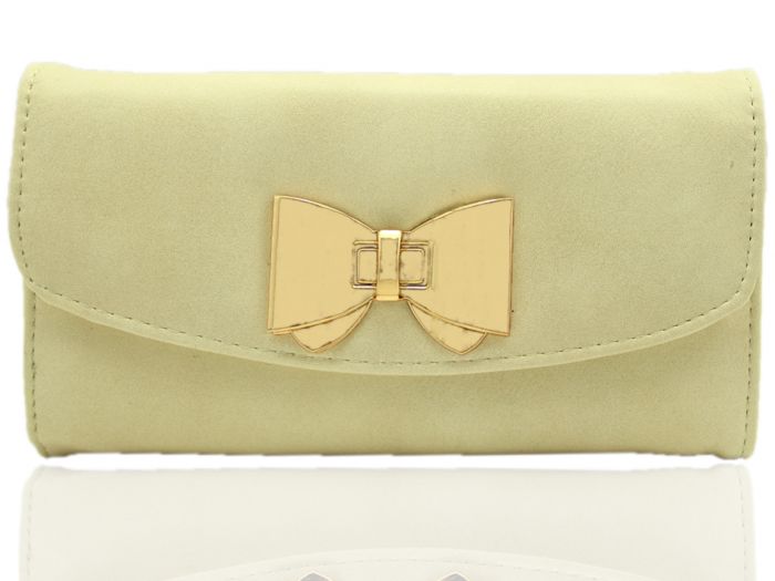 P1402 LARGE SIZE BOW BOWTIE CLASP Functional Evening Clutch Purse Wallet