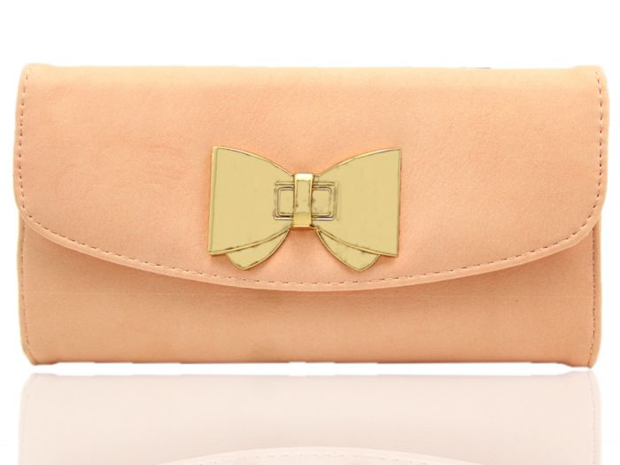 P1402 LARGE SIZE BOW BOWTIE CLASP Functional Evening Clutch Purse Wallet