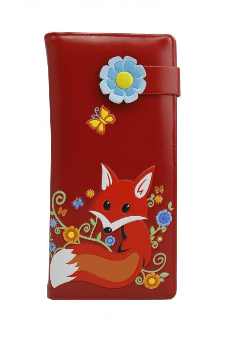 WO1701 Fox Trifold Long purse wallet