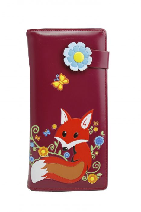 WO1701 Fox Trifold Long purse wallet