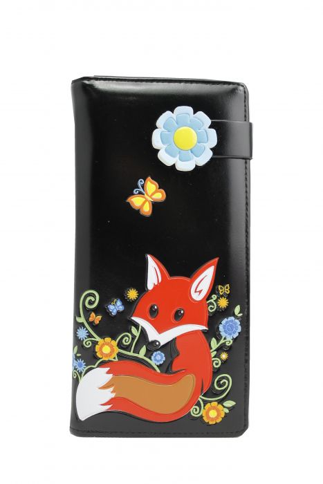 WO1701 Fox Trifold Long purse wallet