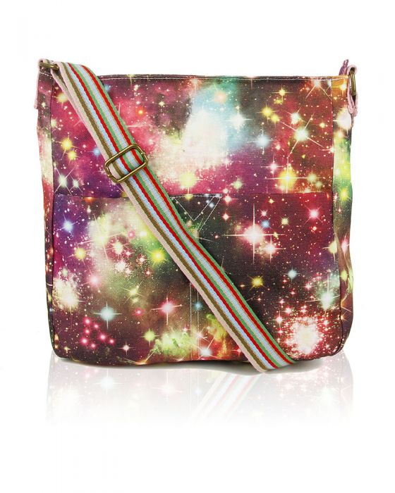 RF13001-ES Milky Way Print Canvas Cross-Body Bag