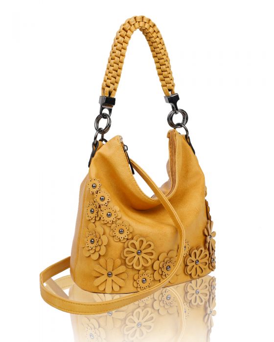 RX171048 3D Flower Pattern Top-Handle Handbag