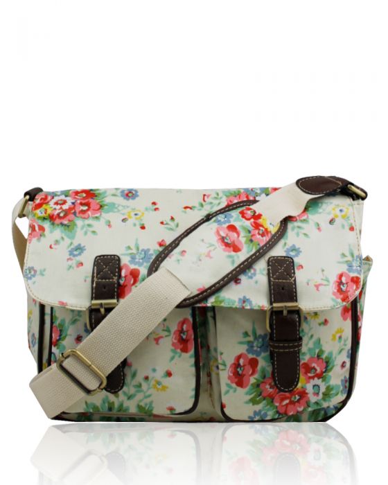 H6072-F  Floral Print Waterproof Satchel Bag