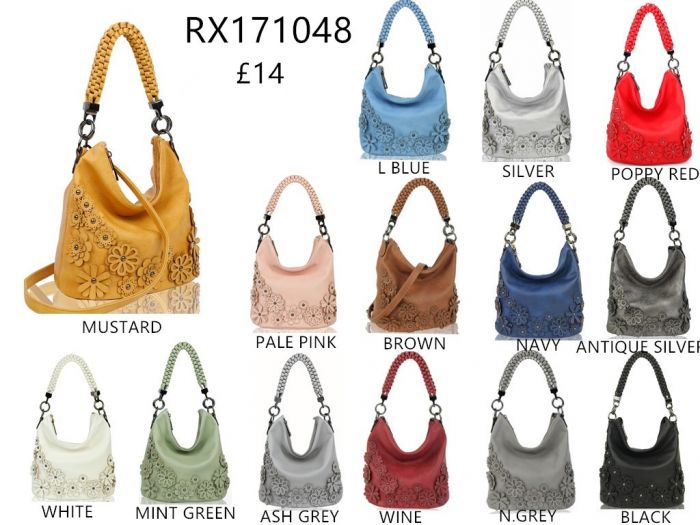 RX171048 3D Flower Pattern Top-Handle Handbag