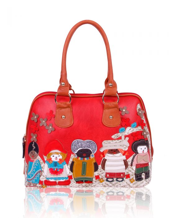 WOW91 Cartoon Character Pattern Top-Handle Handbag