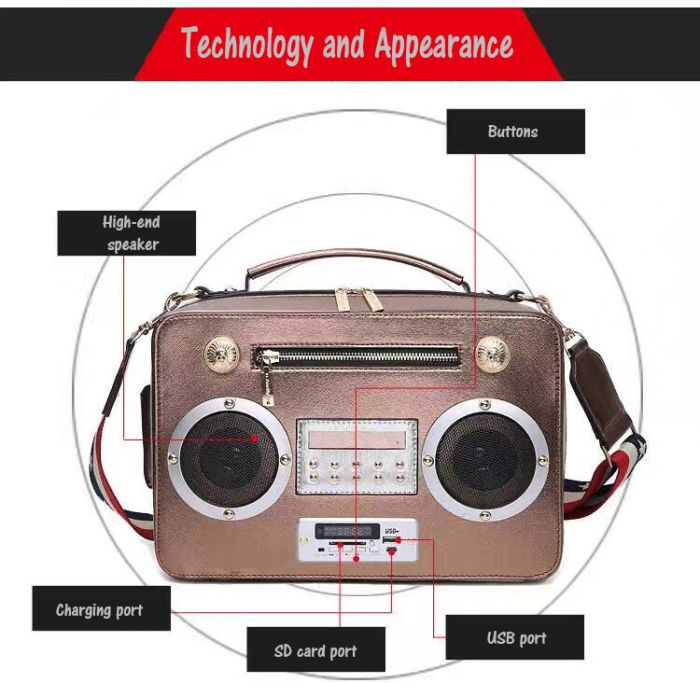 WOW-9877 Multi Functional Radio Satchel Bag With Speakers